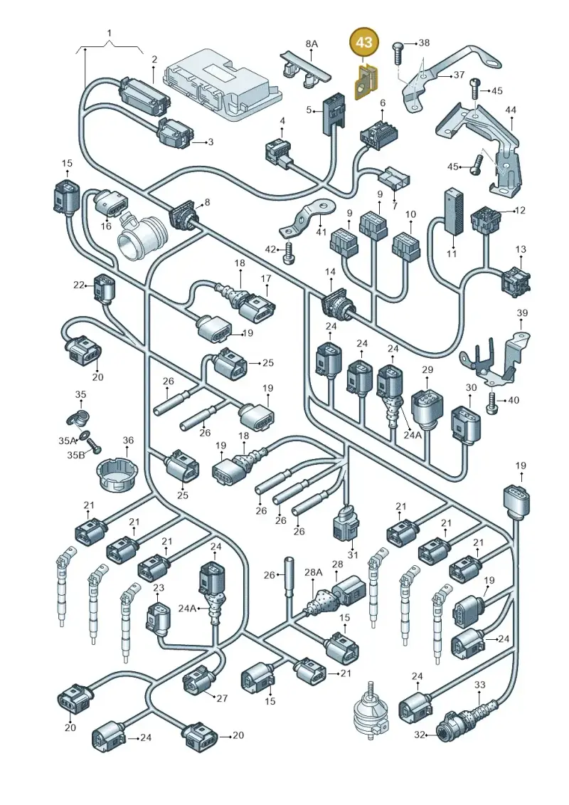 8D0971847J — Audi A6 2.7 TDI (2008-2011) diagram 448971400, position 43