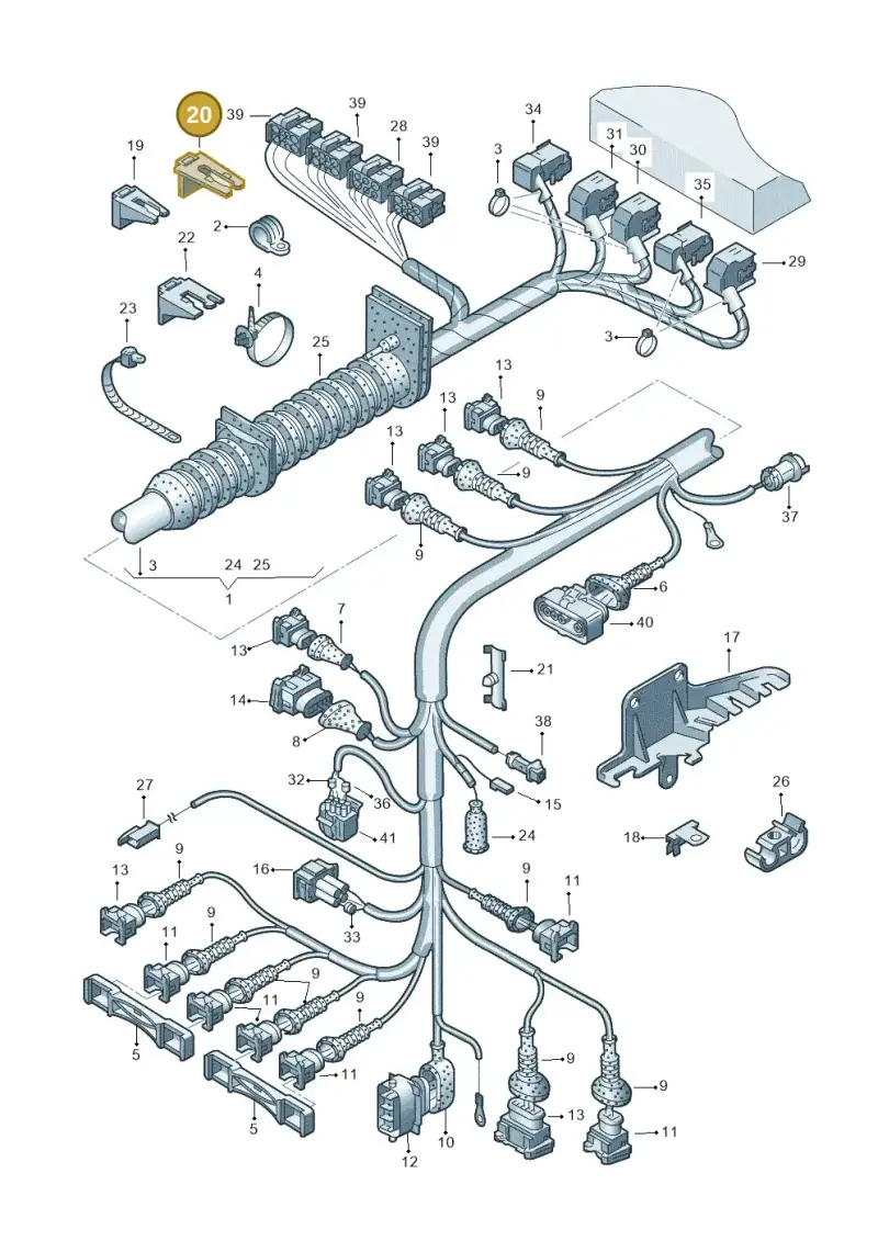 8D0971848B — Audi A6/Avant (1997-2001) diagram 156971140, position 20