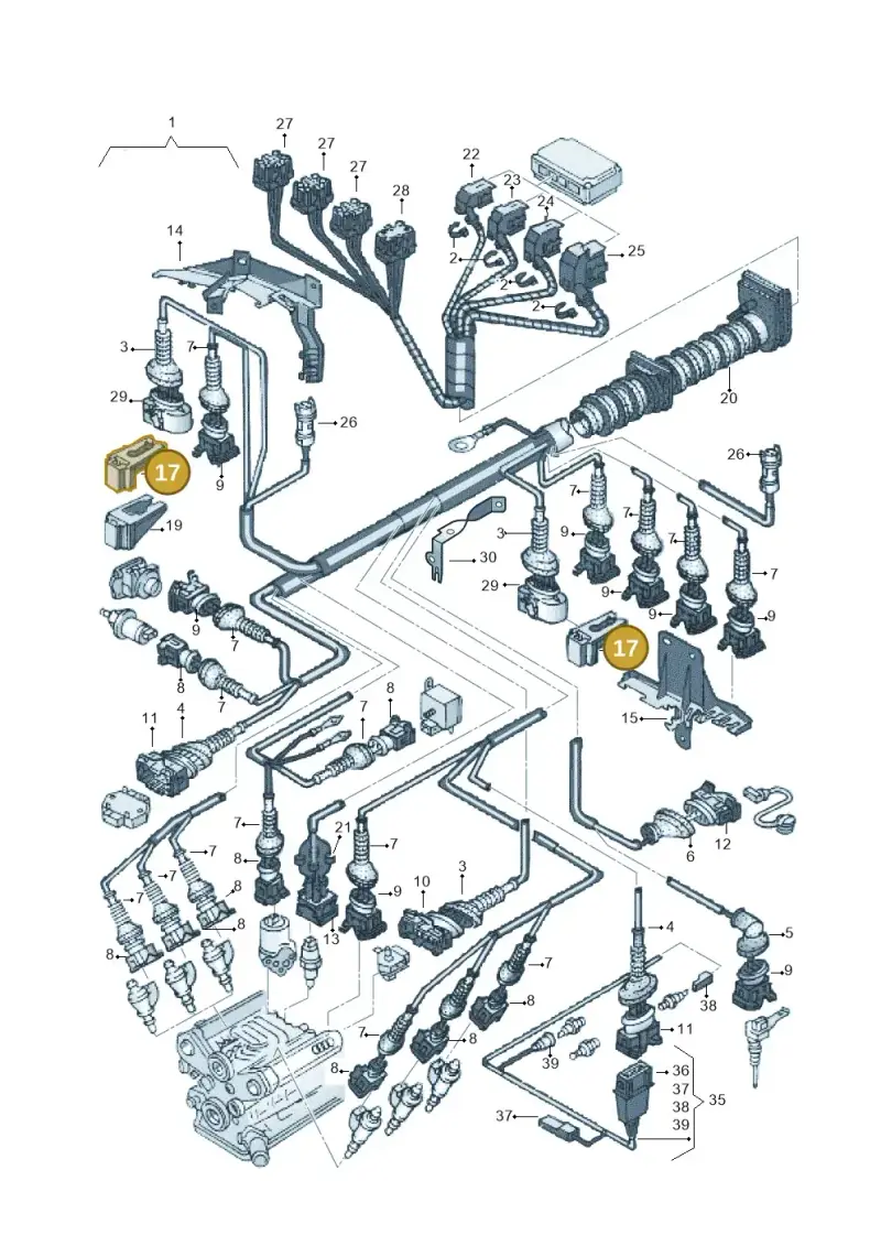 8D0971848B — Audi A6/Avant (1997-2001) diagram 157971300, position 17