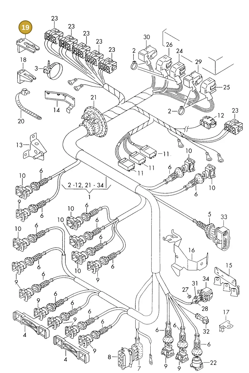 8D0971848B — Audi A6/S6/Wg.qu.F>4A (1996-1997) diagram 168971160, position 19