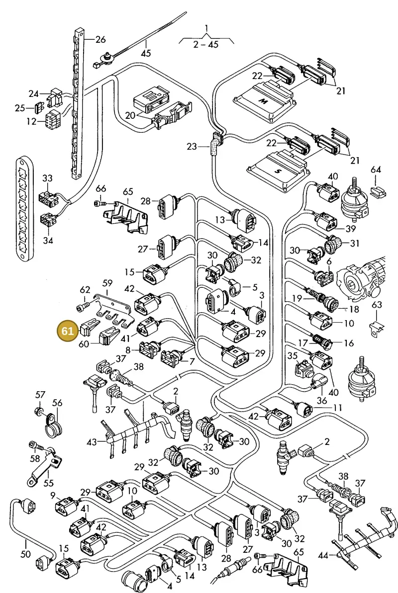 8D0971848B — Audi A8 quattro (1999-2002) diagram 255971650, position 61