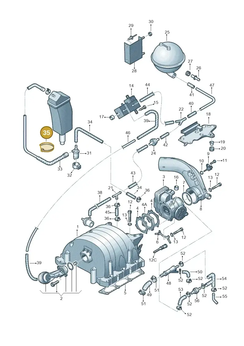 8D0971850C — Audi A8 quattro (1999-2002) diagram 218133800, position 35