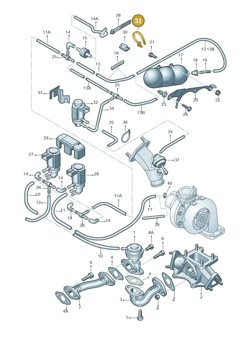 8D0971850C — Audi A6/Wagon/quattro (2001-2004) diagram 260131200, position 31