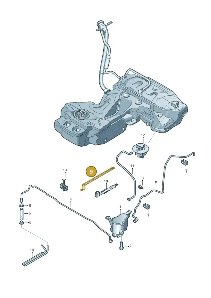 8D0971850C — Audi RS4 Av. qu. 4.2 (2012-2015) diagram 620201800, position 9