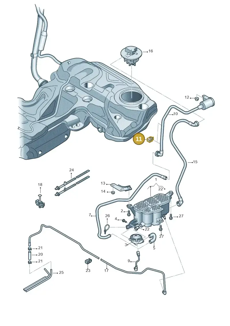 8D0971850C — Audi RS5 Cabrio (2012-2015) diagram 673201700, position 11