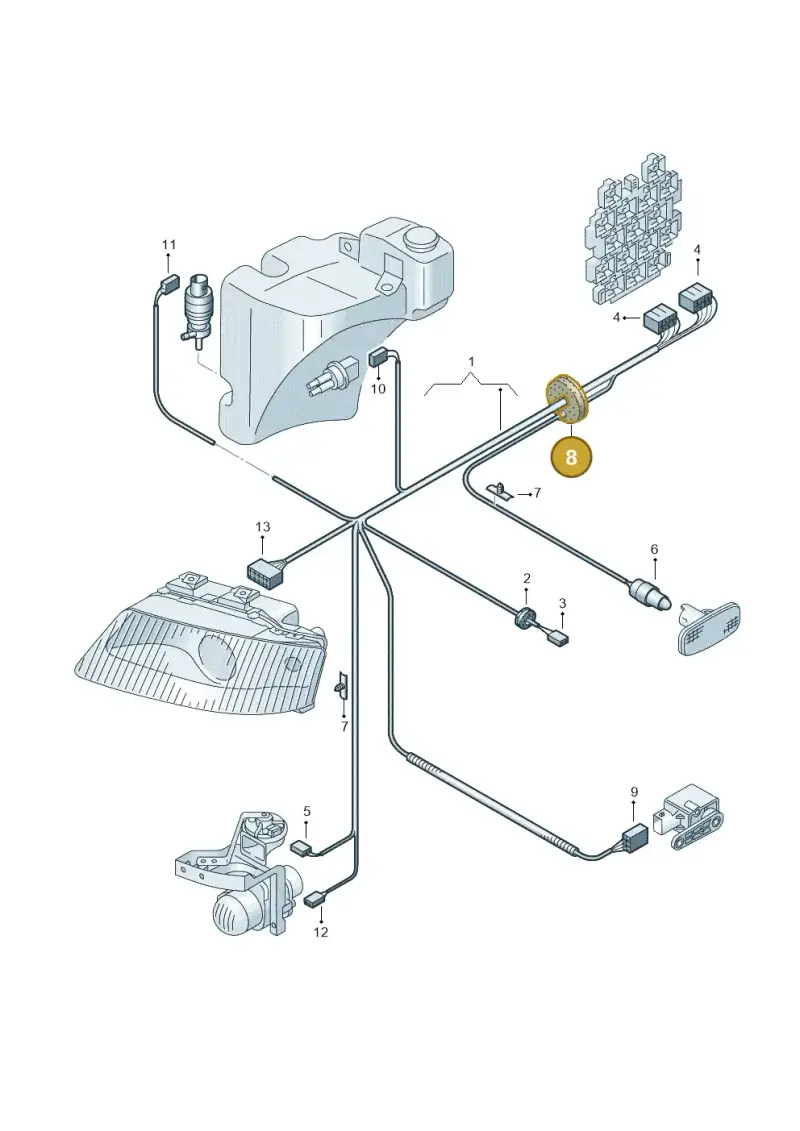 8D0971871 — Audi RS6 qu. (2003-2004) diagram 260971140, position 8