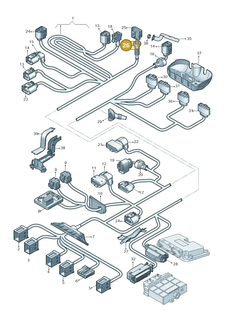 8D0972525 — Audi TT Coupe/Roadster (2002-2006) diagram 278971400, position 26