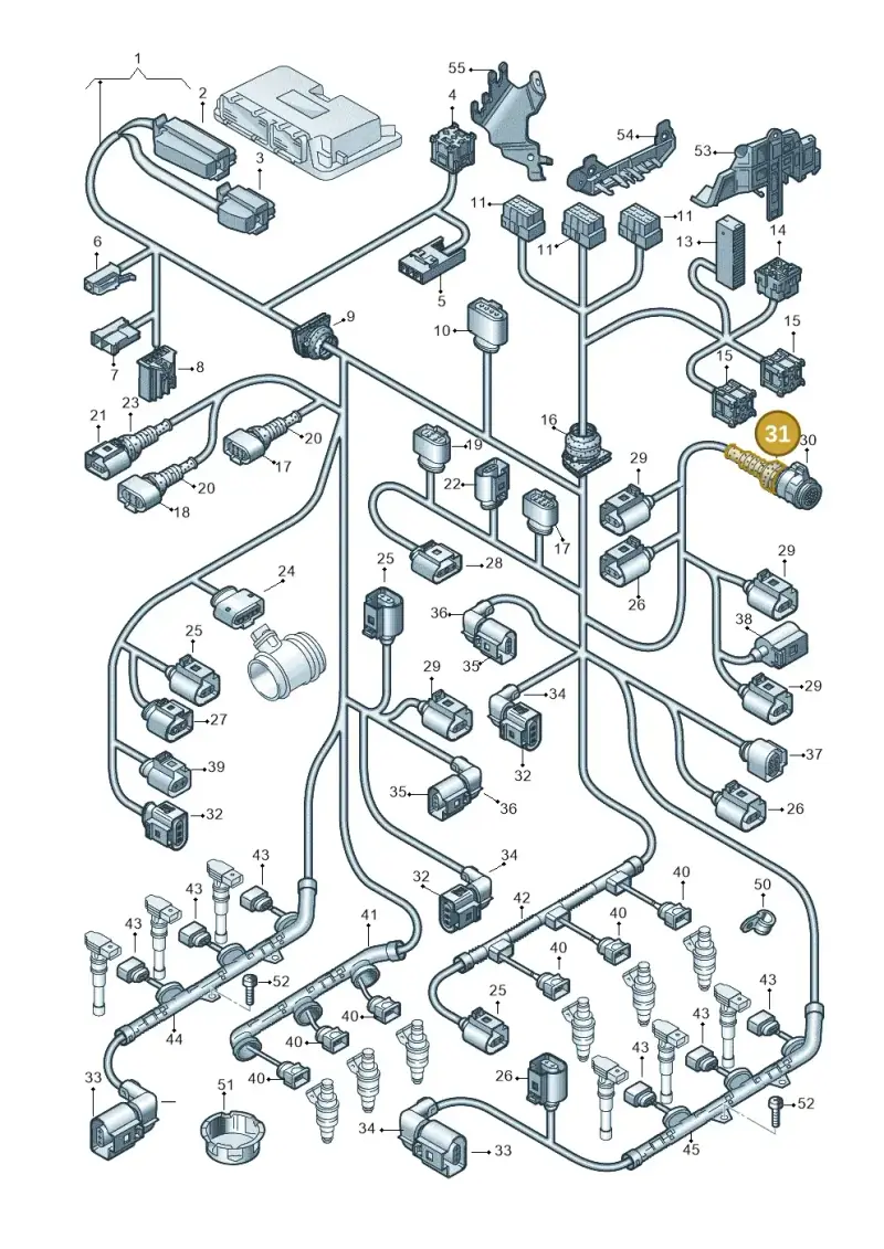 8D0972525 — Audi A6/S6/Avant/qu.   05> (2004-) diagram 448971350, position 31