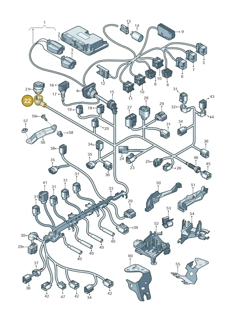 8D0972525 — Audi A6 2.7 TDI (2008-2011) diagram 636971300, position 22