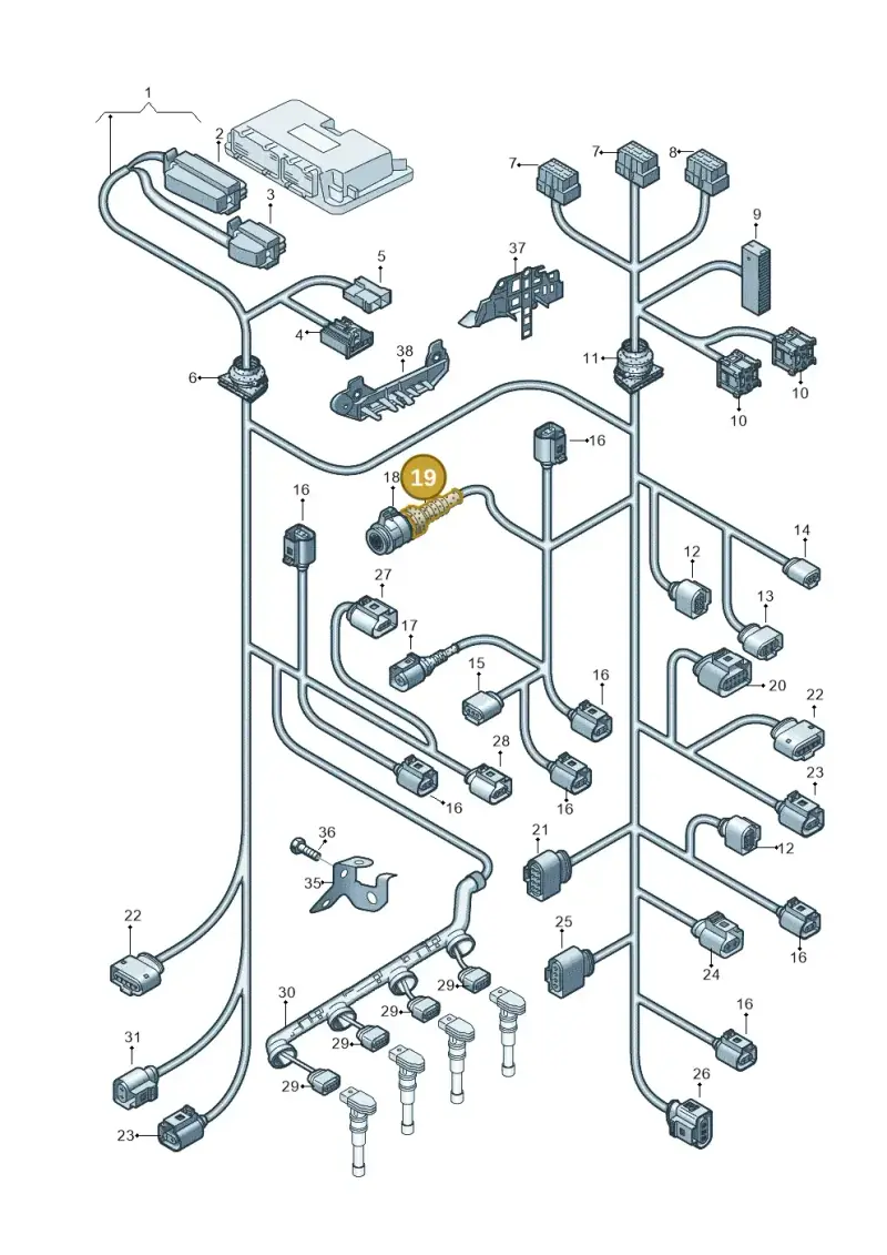 8D0972525 — Audi A6 2.7 TDI (2008-2011) diagram 448971200, position 19
