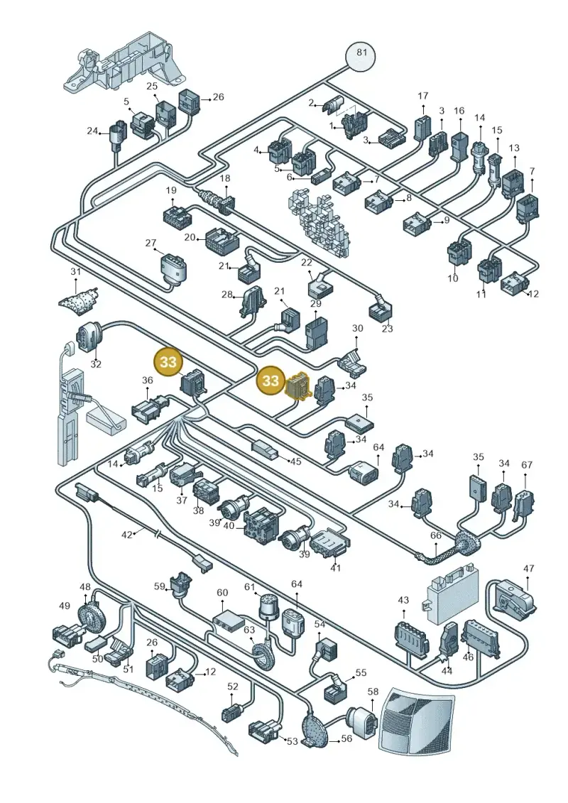 8D0972586 — Audi A4/S4/Av./qu. (2001-2004) diagram 249972810, position 33