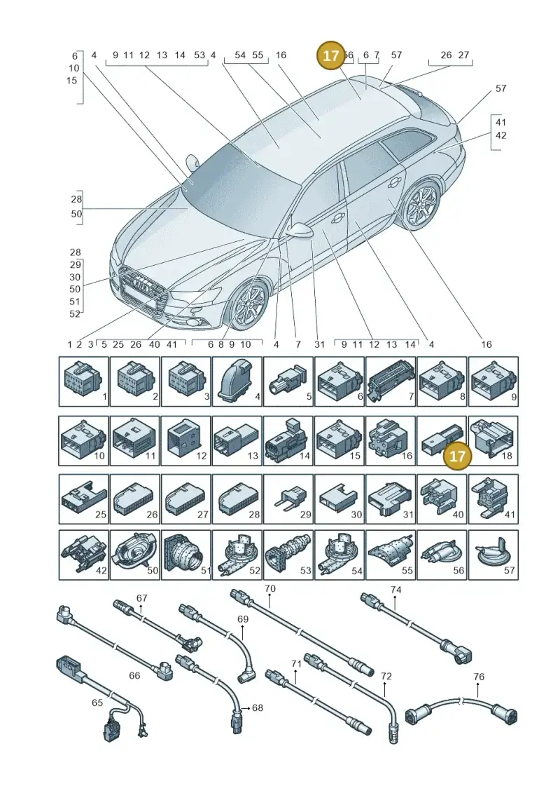 8D0972623AA — Audi RS6 Avant (2013-2018) diagram 758971790, position 17