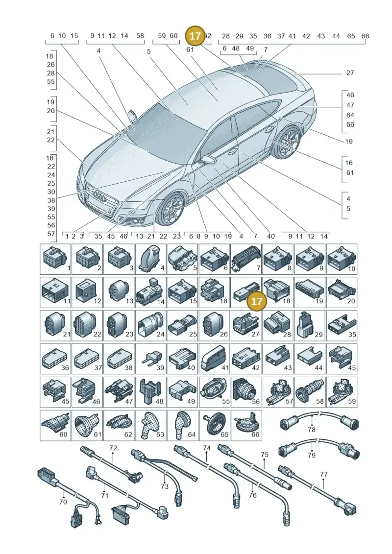 8D0972623AA — Audi A6 qu. 3.0 tdi (2014-2018) diagram 798971790, position 17