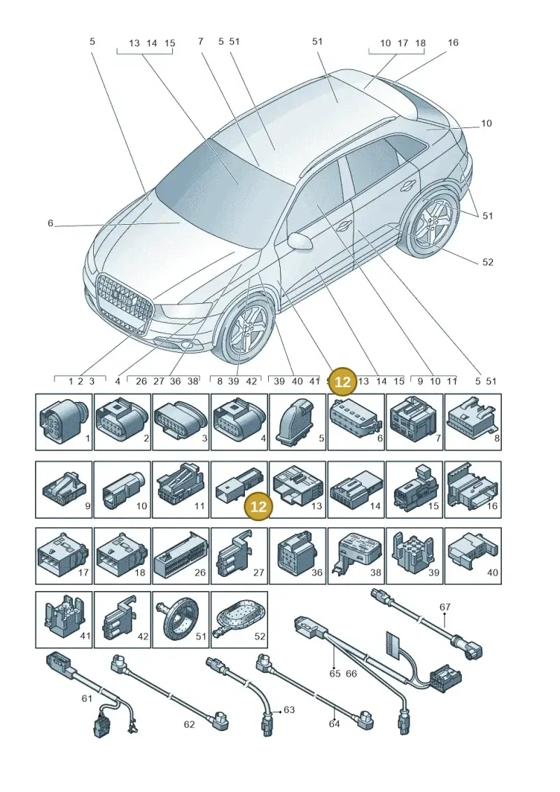 8D0972623AA — Audi Q3 1.4 (2016-) diagram 728971790, position 12