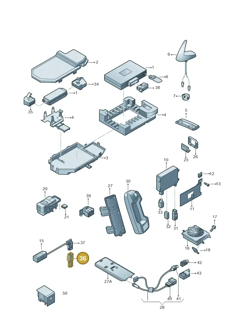 8D0972643 — Audi A4/S4/Av./qu. (2001-2004) diagram 249035550, position 36