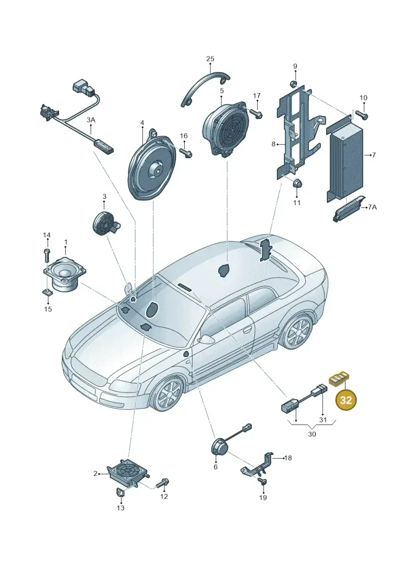 8D0972643 — Audi RS4 Cabrio qu.    08> (2007-) diagram 273035350, position 32
