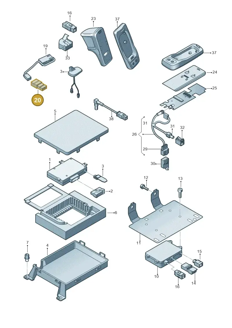 8D0972643 — Audi A3/S3/Sportb./qu. 08 (2007-) diagram 412035550, position 20
