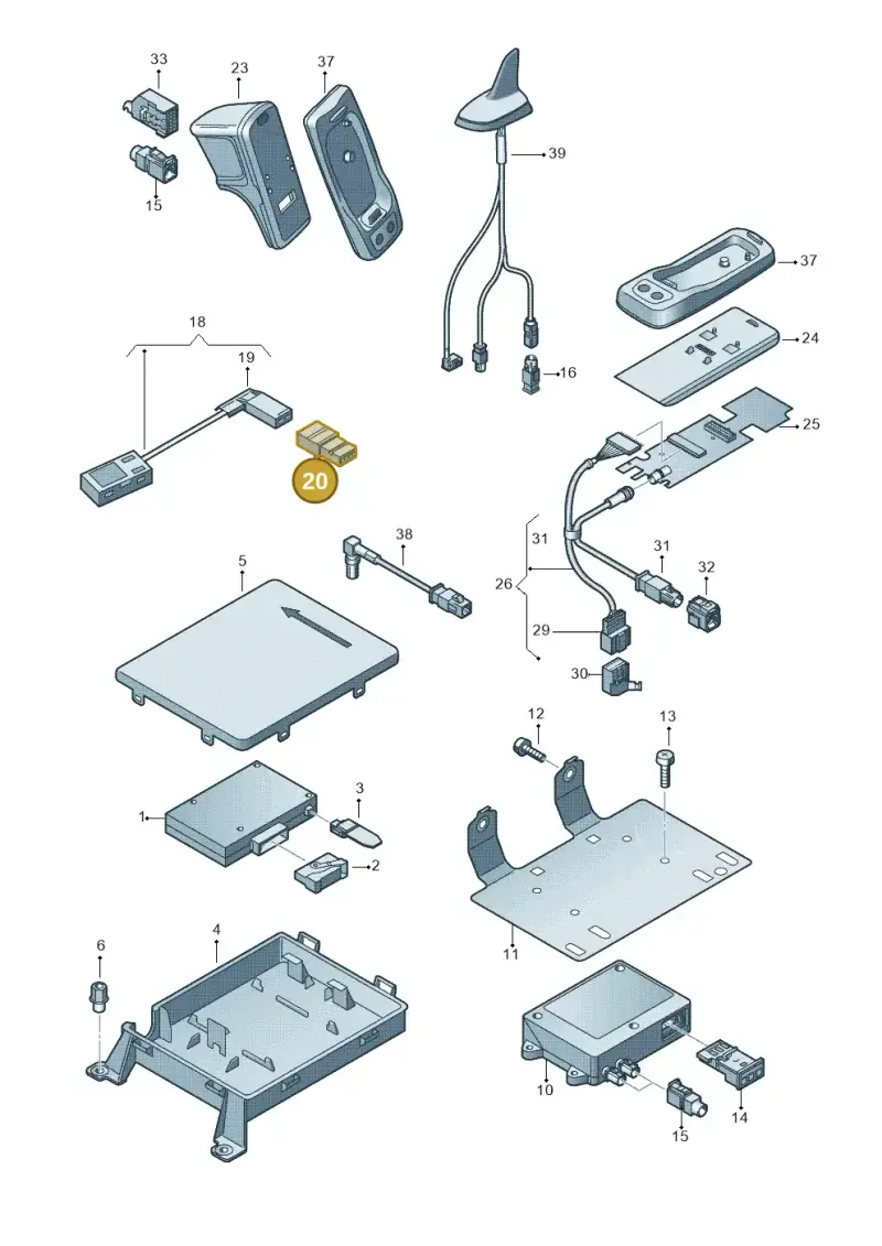 8D0972643 — Audi RS3 Sportback (2011-2012) diagram 646035550, position 20