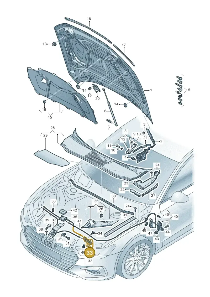 8D0973822 — Audi RS7 Sportback (2019-) diagram 435823000, position 33