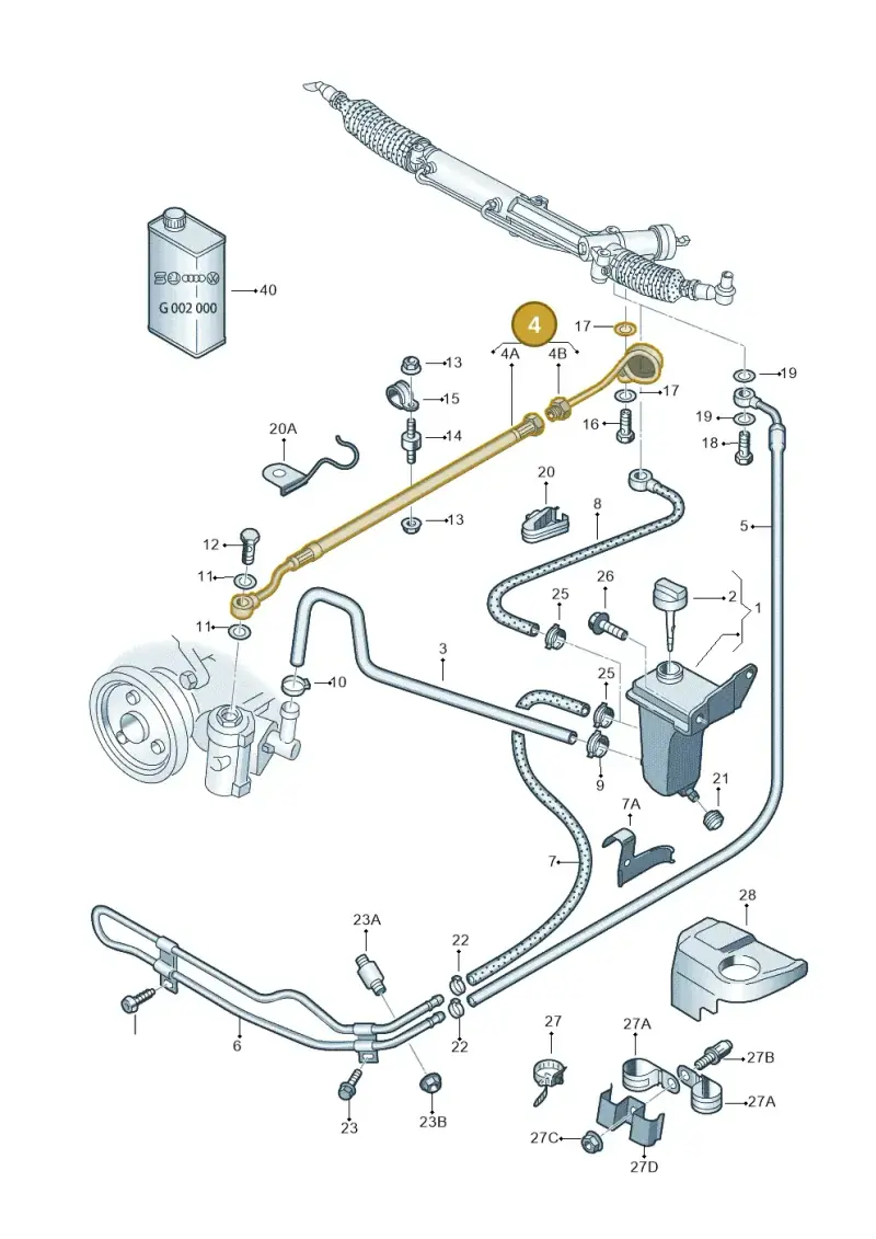 8D2422893BA — Audi A6/Wagon/quattro (2001-2004) diagram 249422500, position 4