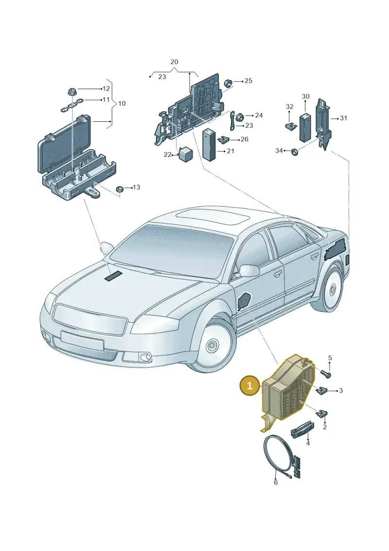 8D2941824 — Audi A8/S8/qu. lang (2003-2007) diagram 291937200, position 1