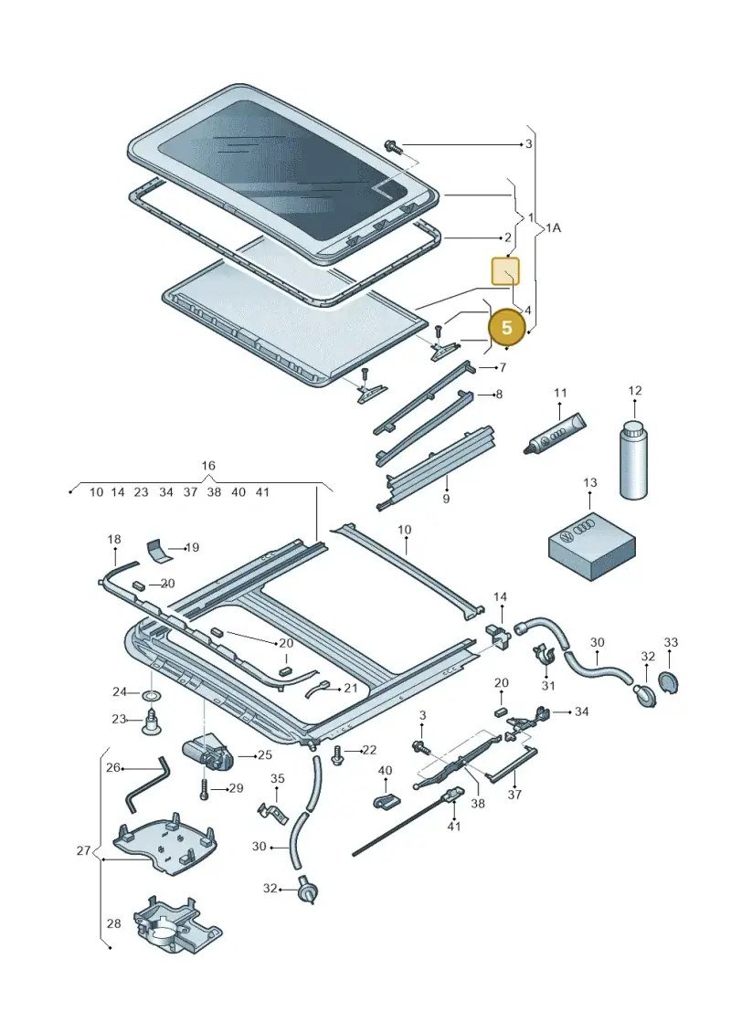 8D5877165A — Audi A4/Avant (1999-2001) diagram 203877000, position 5