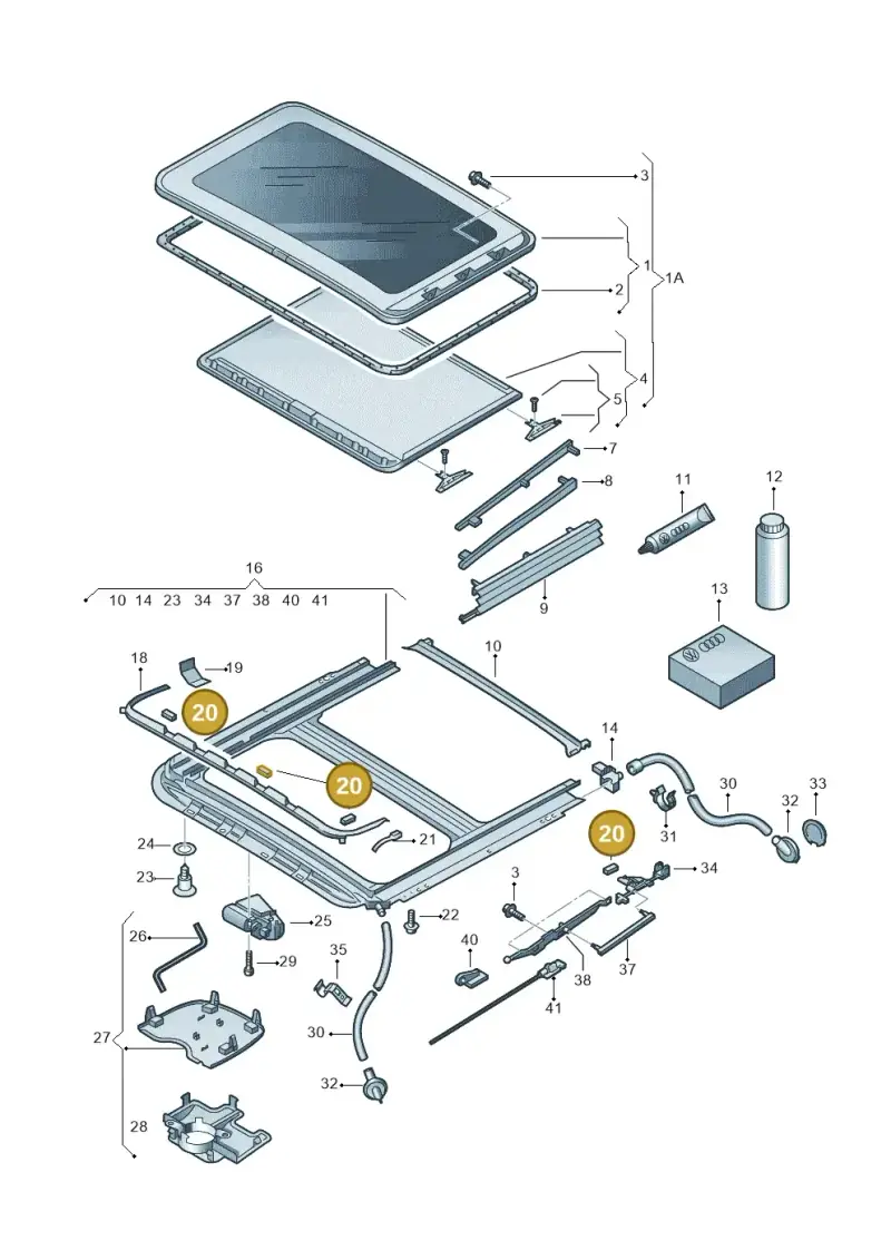 8D5898652 — Audi A4/Avant (1999-2001) diagram 203877000, position 20