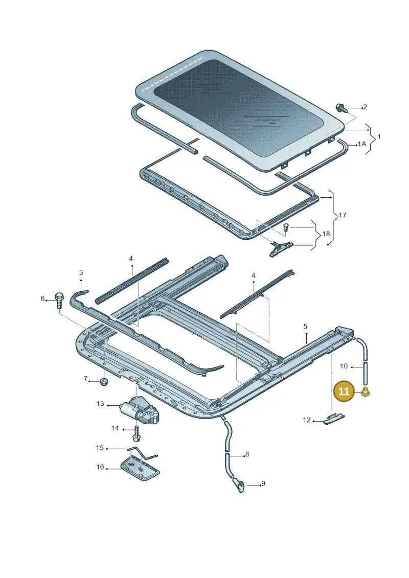 8D9877242B — Audi A3 Sportback (2008-2013) diagram 412877100, position 11