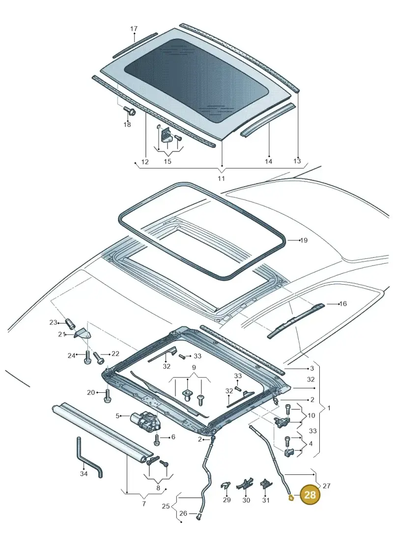 8D9877242B — Audi A5 Sportback (2011-2017) diagram 620877000, position 28