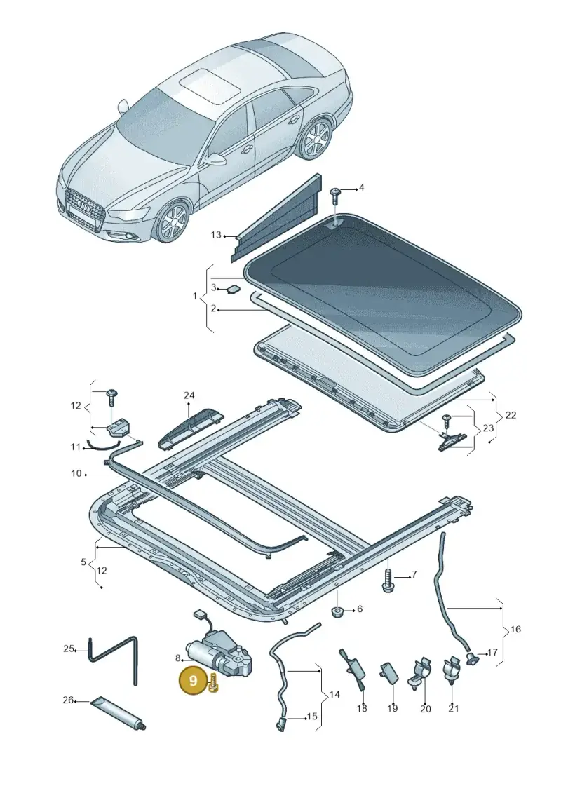 8D9877721 — Audi A6 qu. 3.0 tdi (2014-2018) diagram 717877000, position 9