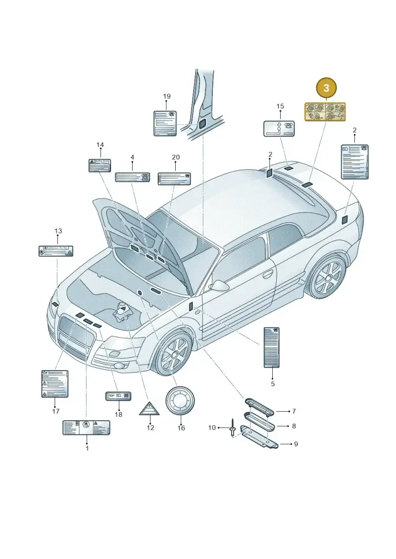 8E0010175A — Audi RS4 Cabrio qu.    08> (2007-) diagram 492010050, position 3