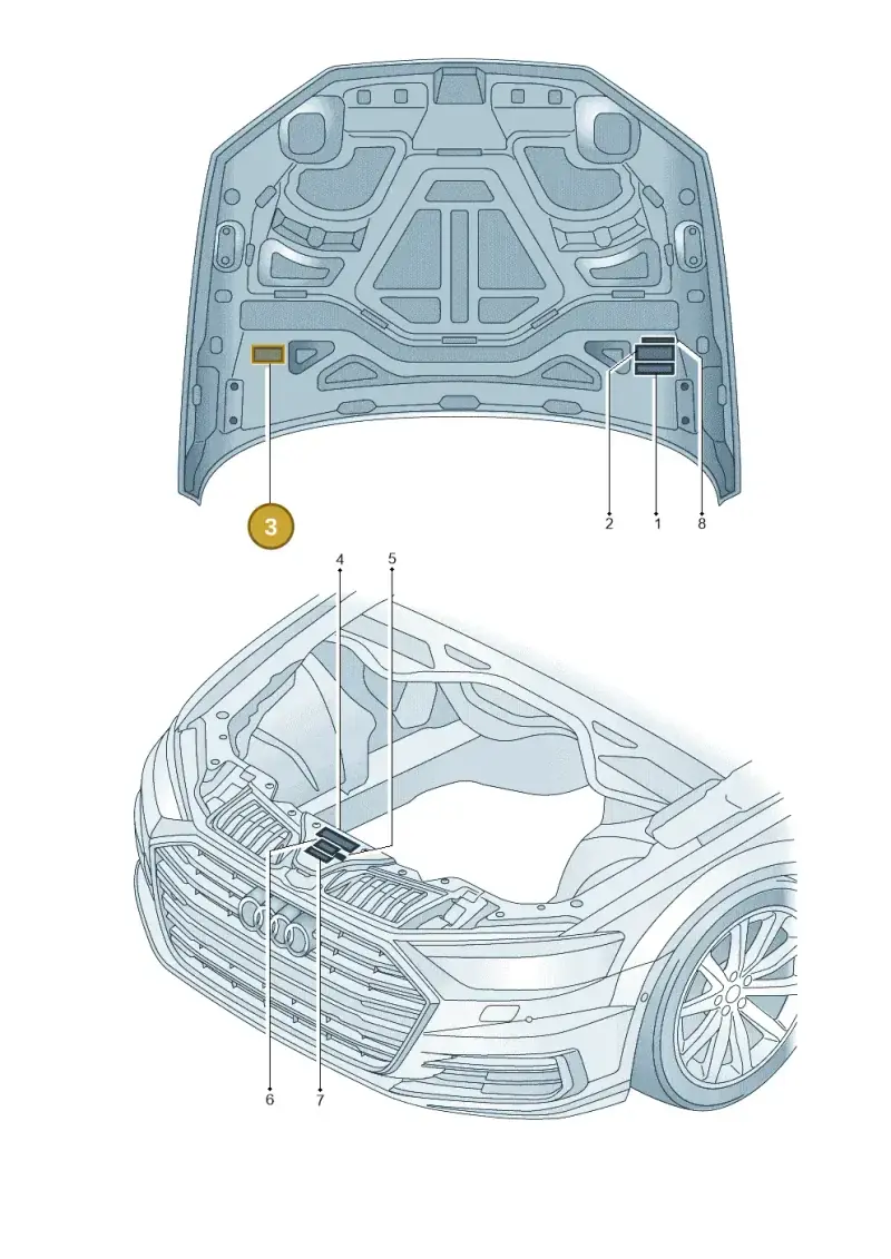 8E0010175Q — Audi A8L (2017-2022) diagram 838010100, position 3