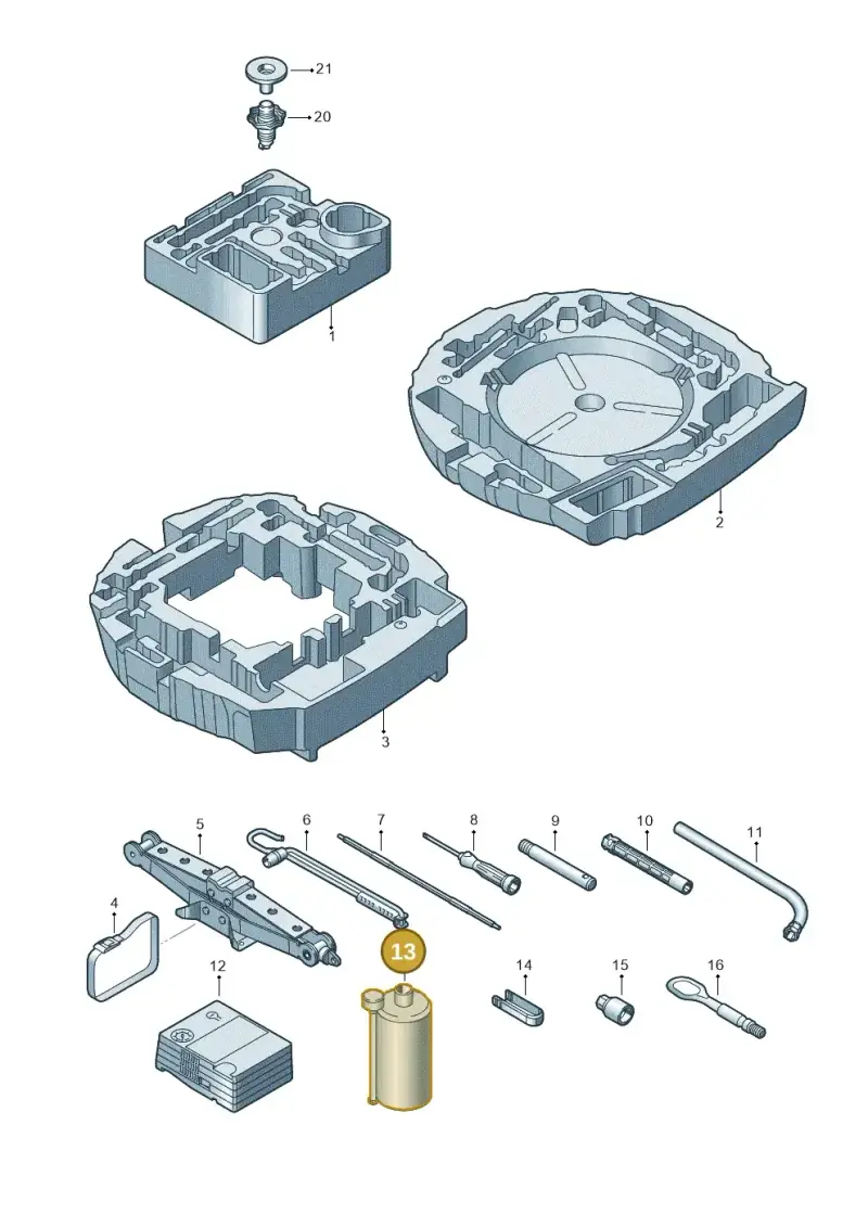 8E0012619C — Audi A1 Sportback (2018-2025) diagram 592011100, position 13