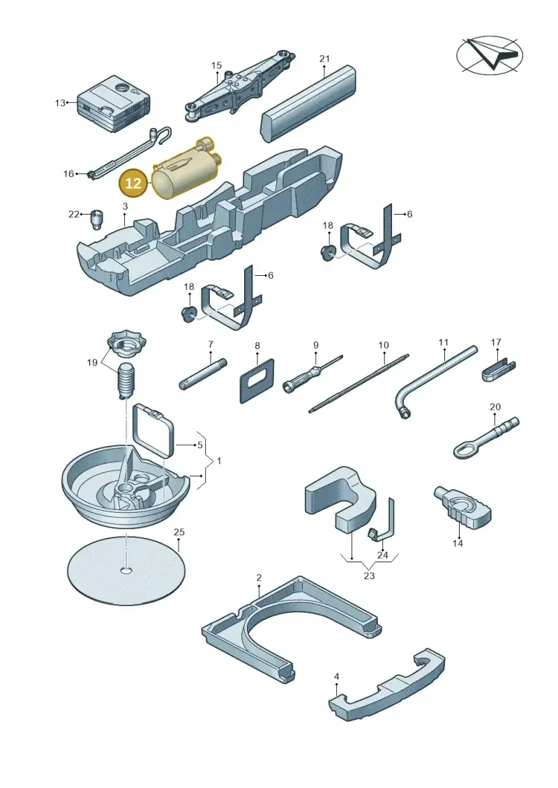 8E0012619C — Audi A3 Sportback (2019-2025) diagram 596011150, position 12