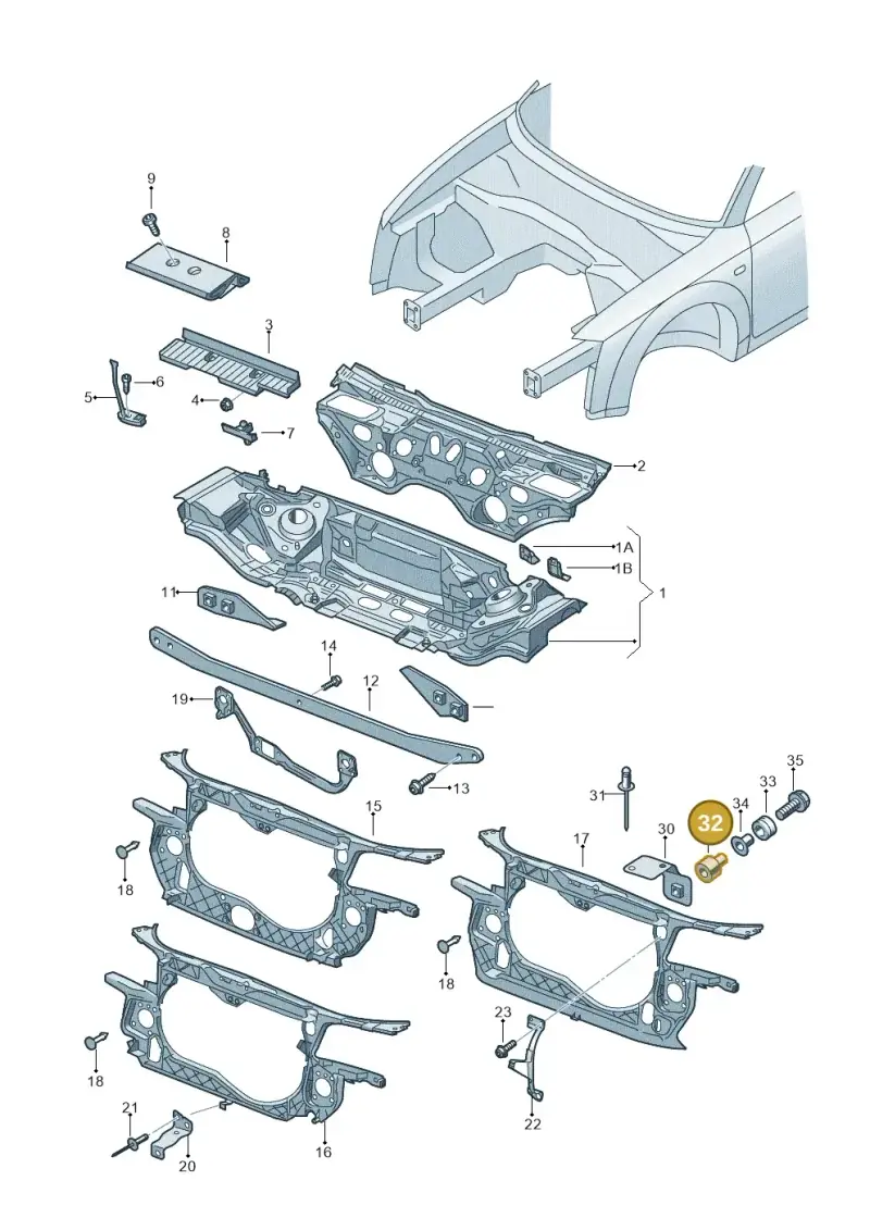 8E0103541 — Audi RS4 Cabrio qu.    08> (2007-) diagram 249805000, position 32