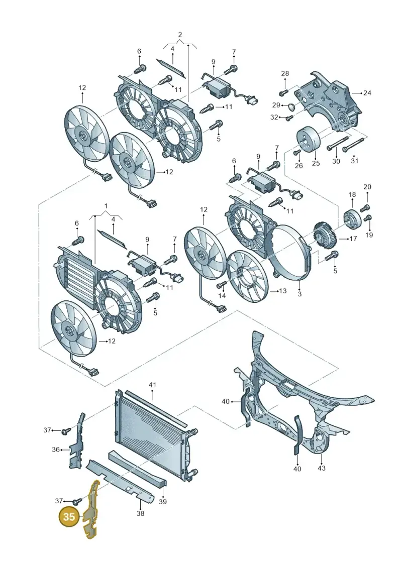 8E0121283AC — Audi A4/S4 Cabrio./qu. 07> (2006-) diagram 249121900, position 35