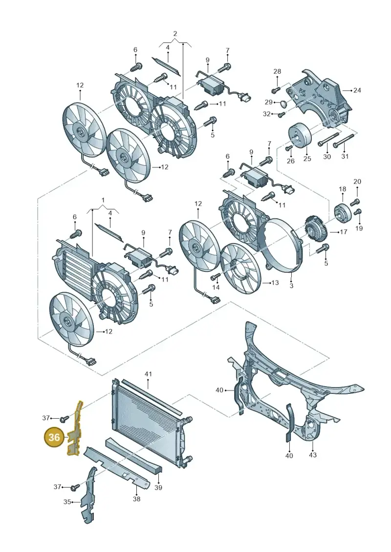 8E0121284AC — Audi A4/S4 Cabrio./qu. 07> (2006-) diagram 249121900, position 36