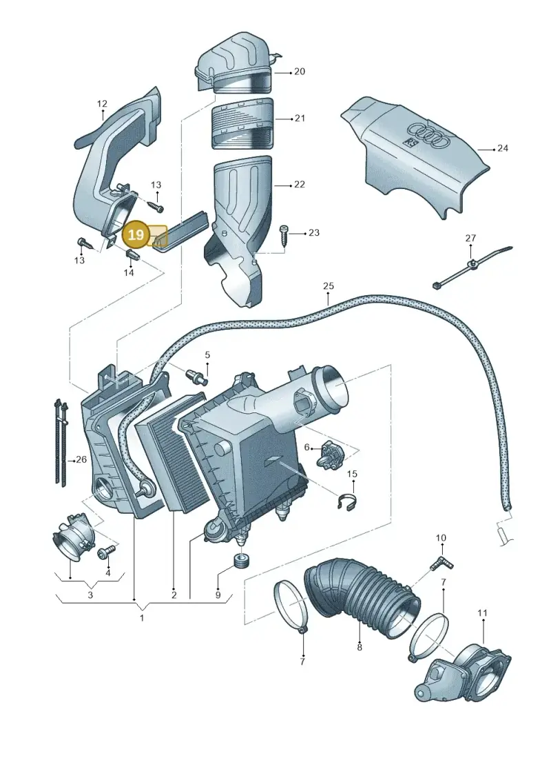 8E0129054 — Audi RS4 qu.           07> (2006-) diagram 473133100, position 19