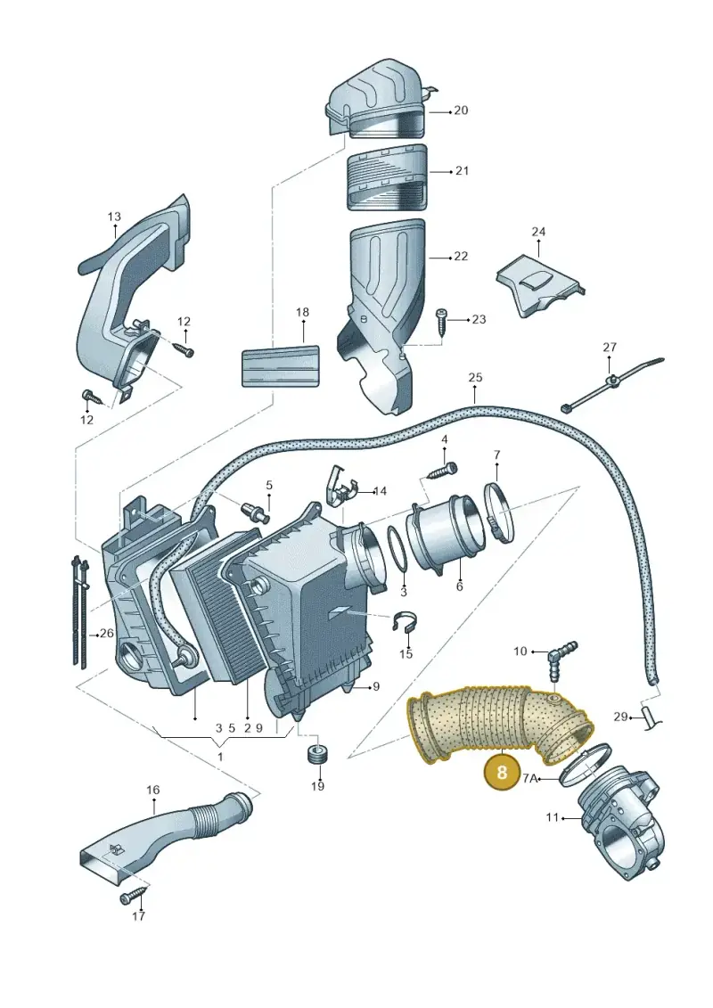8E0129627R — Audi A4/S4 Cabrio./qu. 07> (2006-) diagram 249133920, position 8