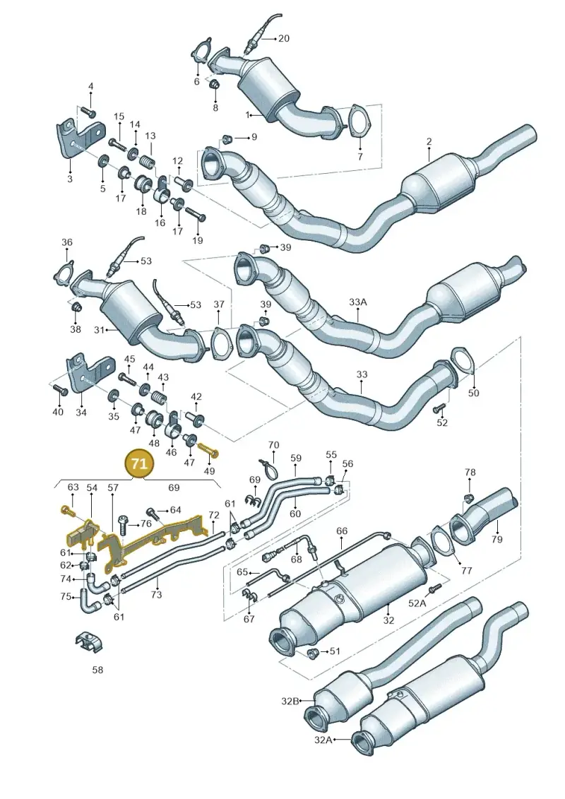 8E0131552AG — Audi A4/S4 Cabrio./qu. 07> (2006-) diagram 454253720, position 71
