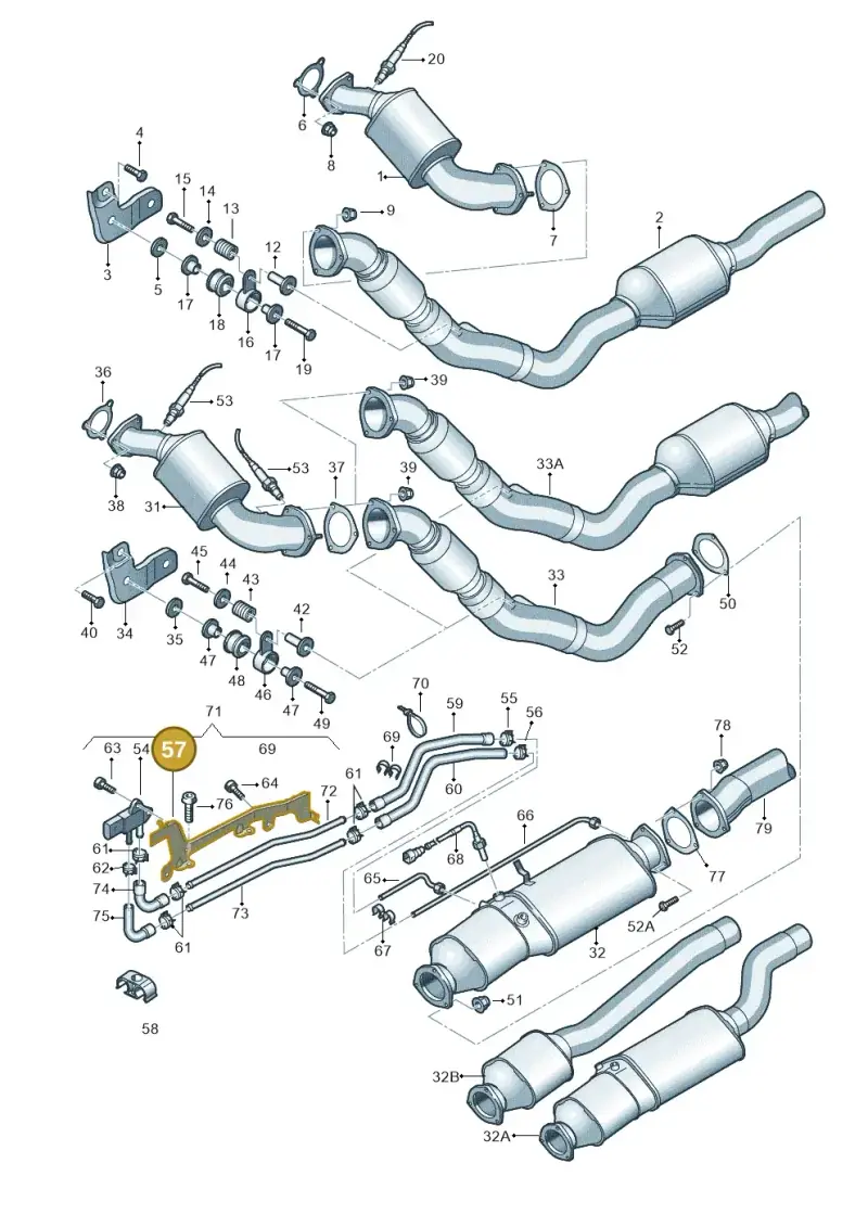 8E0131561K — Audi A4/S4 Cabrio./qu. 07> (2006-) diagram 454253720, position 57