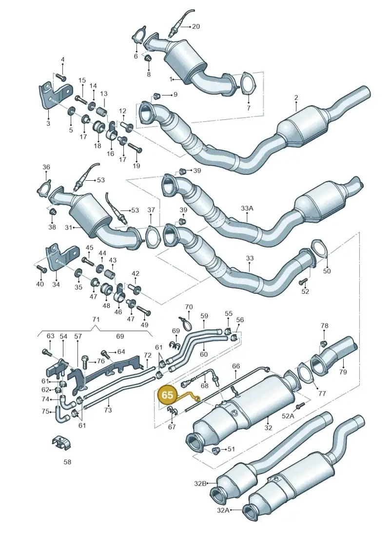 8E0131583K — Audi A4/S4 Cabrio./qu. 07> (2006-) diagram 454253720, position 65
