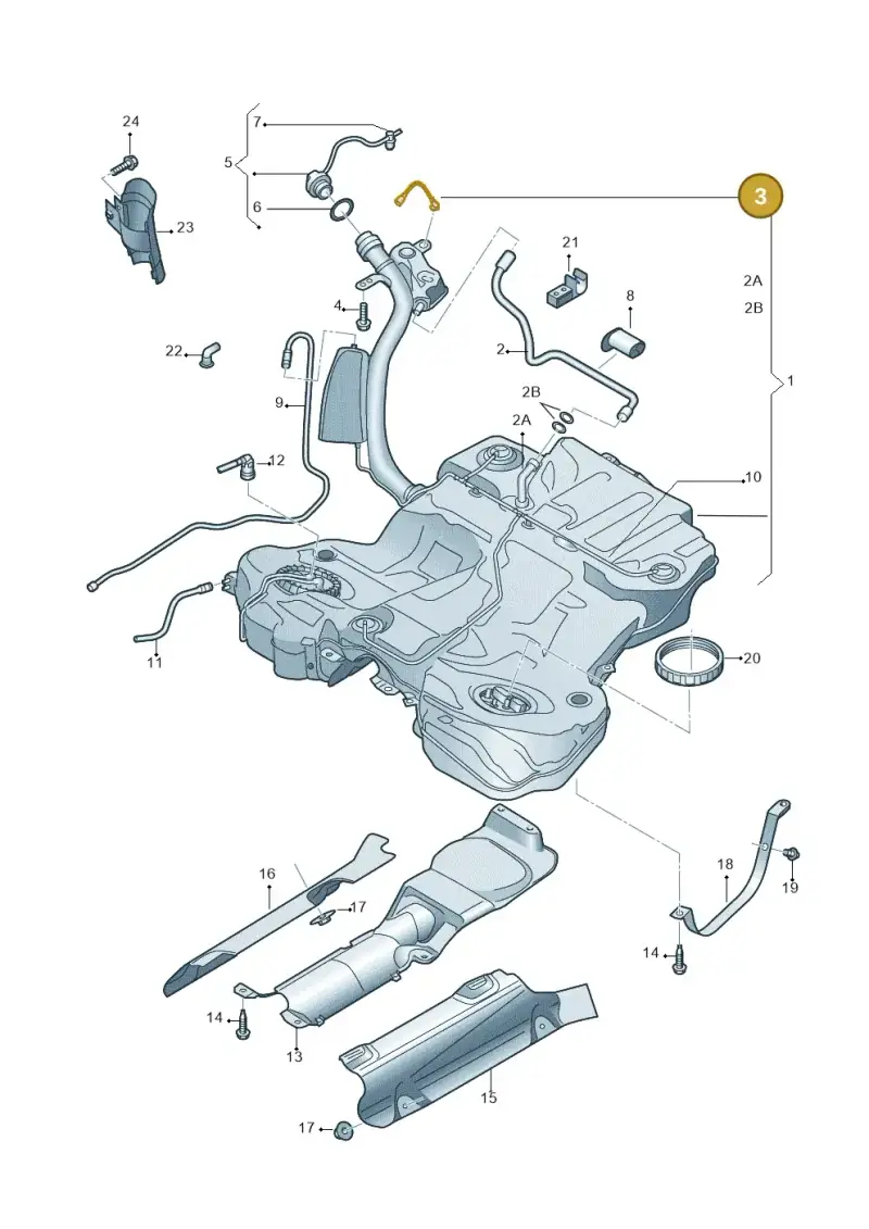 8E0201142A — Audi A6 2.7 TDI (2008-2011) diagram 448201100, position 3
