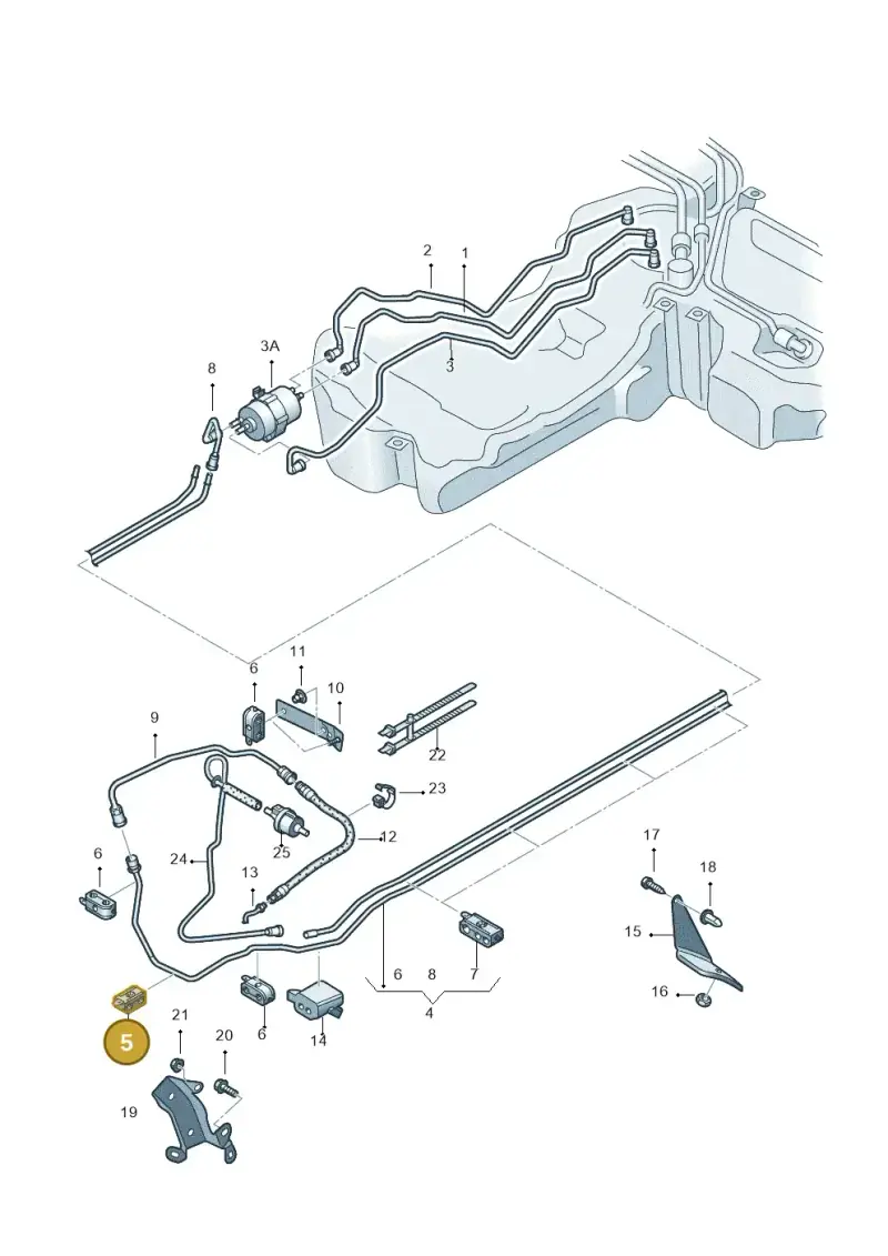 8E0201190S — Audi A4/S4/Av./qu.     05> (2005-) diagram 249201460, position 5