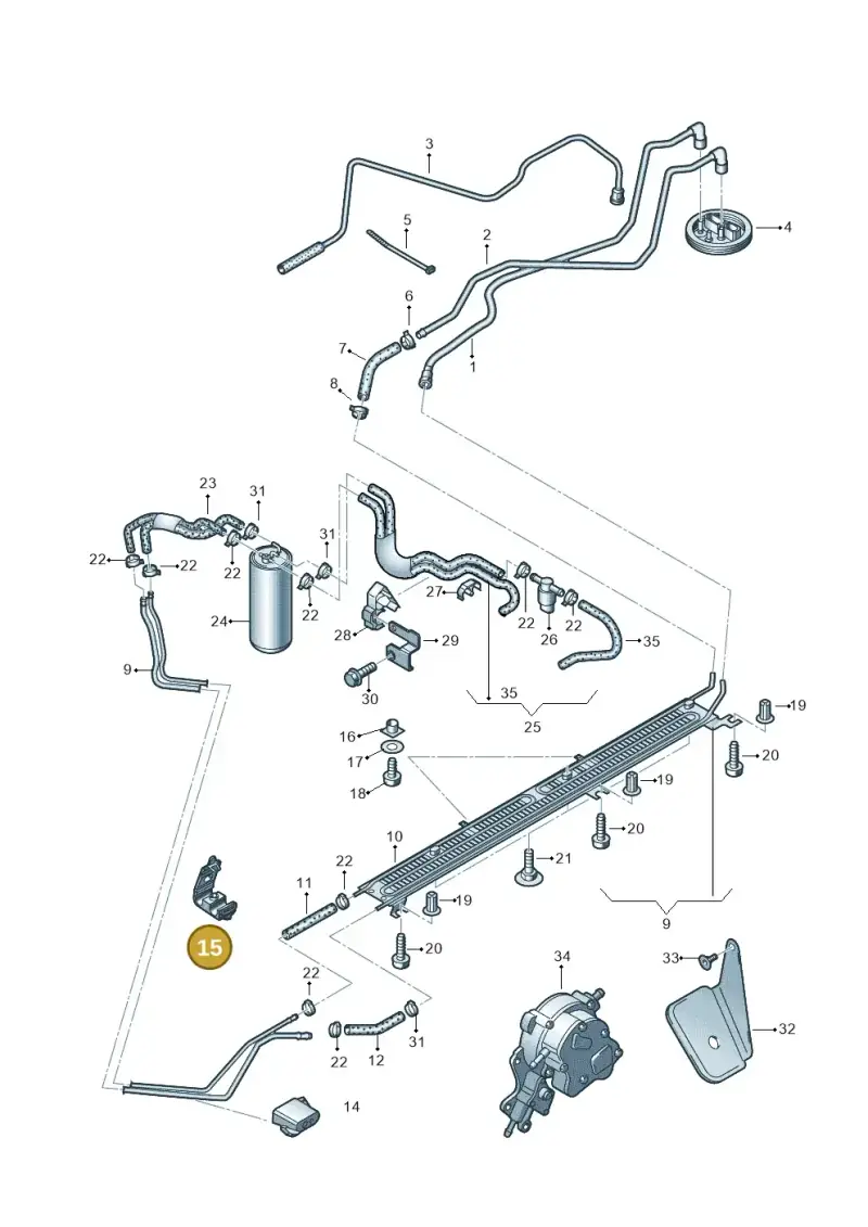 8E0201190S — Audi A4/S4 Cabrio./qu. 07> (2006-) diagram 454201200, position 15