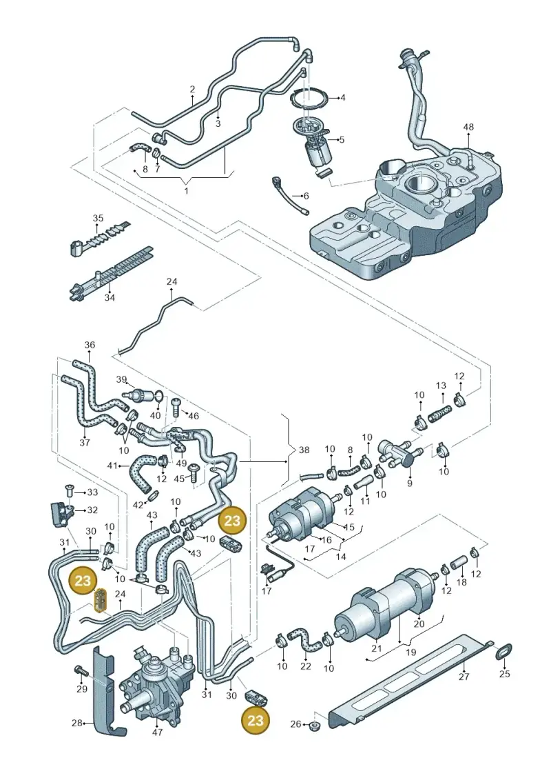 8E0201190S — Audi Q5 qu. 2.0 TDI (2008-2012) diagram 647201200, position 23
