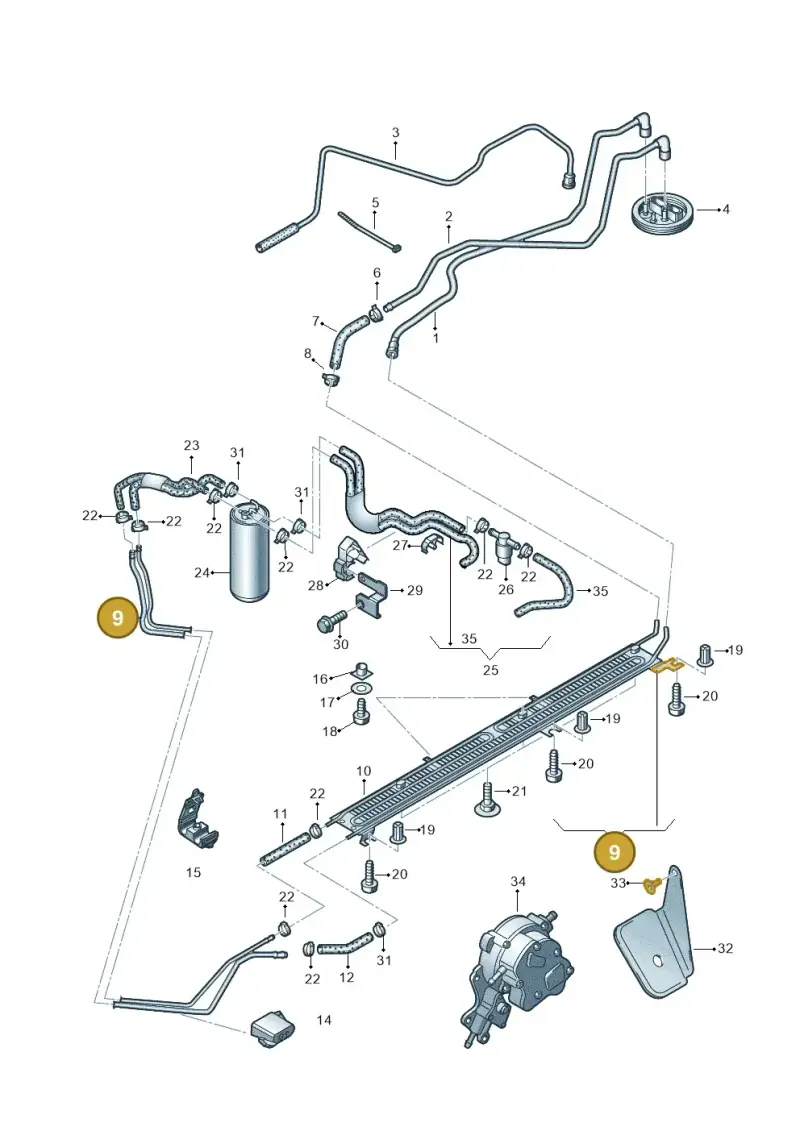 8E0201544EQ — Audi A4/S4/Av./qu.     05> (2005-) diagram 454201200, position 9