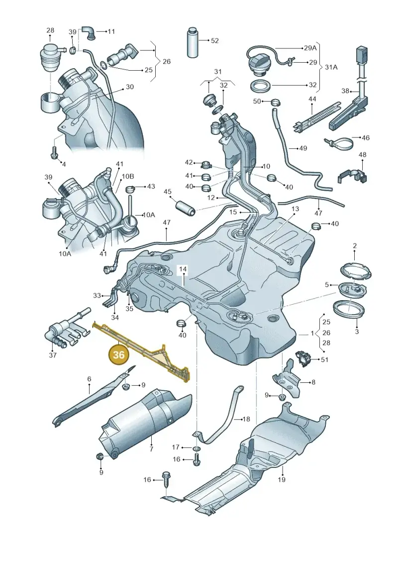 8E0201865AC — Audi A4/S4 Cabrio./qu. 07> (2006-) diagram 249201100, position 36