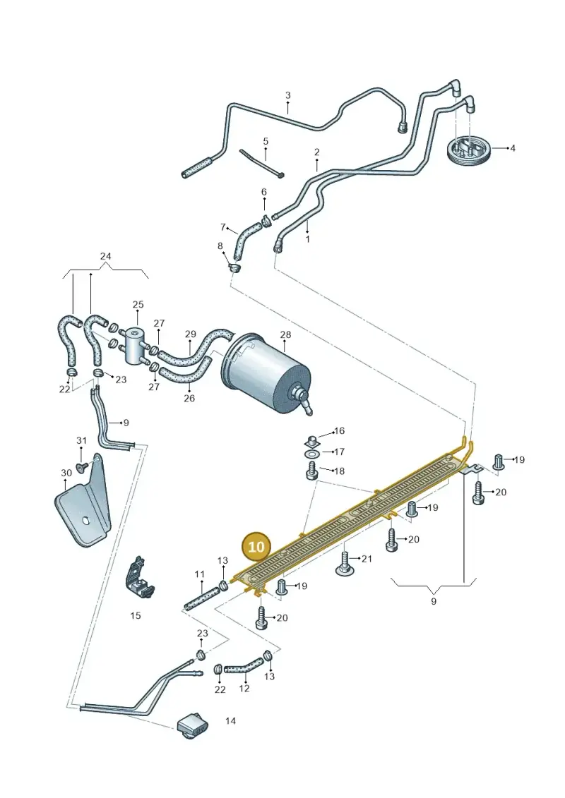 8E0203572J — Audi A4/S4 Cabrio./qu. 07> (2006-) diagram 454201250, position 10