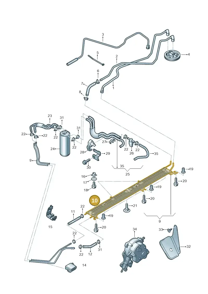 8E0203572J — Audi A4/S4 Cabrio./qu. 07> (2006-) diagram 454201200, position 10
